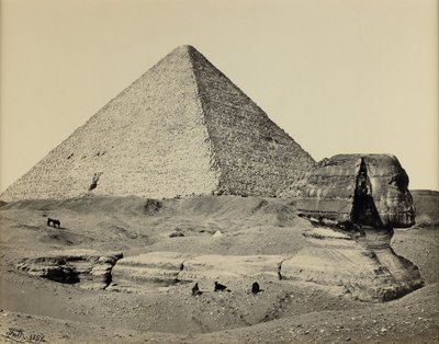 De Grote Piramide en de Grote Sfinx, Egypte door Francis Frith